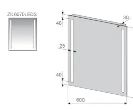 Kúpeľňové zrkadlá Zrcadlo s LED osvětlením Naturel Iluxit 60x70 cm ZIL6070LEDS ZIL6070LEDS