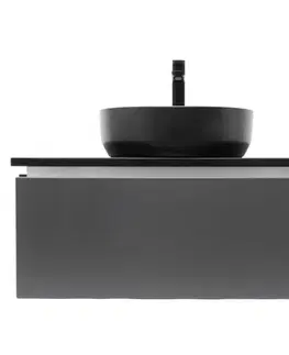 Kúpeľňový nábytok Kúpeľňová skrinka s umývadlom a žulovou krycou doskou SAT Feel 80x30x46 cm antracit SATFEEL80ANTZB SATFEEL80ANTZB
