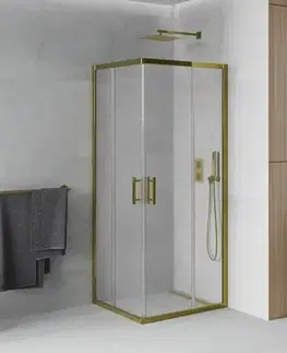 Sprchovacie kúty MEXEN - Rio sprchovací kút štvorec 90 x 90, dekor, zlatá 860-090-090-50-30