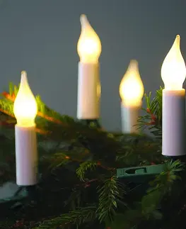 Vianočné dekorácie Svetelná reťaz Plameň biely, 16 LED žiaroviek Filament, predĺženie