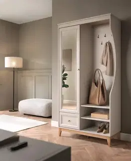 Spálňové šatníkové skrine Predsieňový nábytok Windsor kašmír/prírodný dub