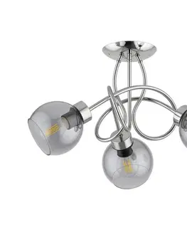 Svietidlá  Prisadený luster HOSSA 3xE27/15W/230V lesklý chróm/čierna/dymová 62609