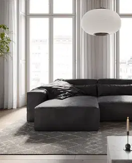Rohové sedacie súpravy DELIFE Rohová pohovka Sirpio 230x155 cm imitácia kože vintage antracitová variabilné ležadlo