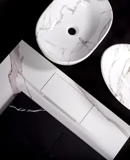 Umývadlá REA - Umývadlo na dosku Pamela Black Marble Shiny REA-U5067
