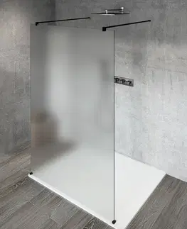 Sprchové dvere GELCO - VARIO BLACK jednodielna sprchová zástena do priestoru, matné sklo, 1100  GX1411GX2214