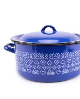 Hrnce Kinekus Kastról smaltovaný s pokrievkou, 28cm / 8,0L dekor Čičmany