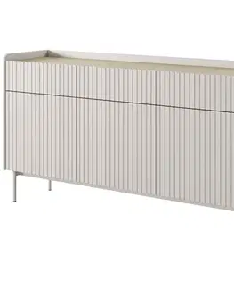 Komody do spálne Komoda Level B 153 3D3S beige/dub scandi