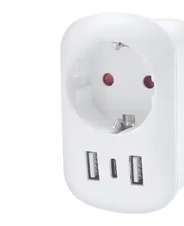 Predlžovacie káble  PA03USA - Cestovný adaptér pre USA 230V 2x USB-A + 1x USB-C PA03USA