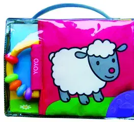 Leporelá, krabičky, puzzle knihy Látková kniha s chrastítkem Ovečka