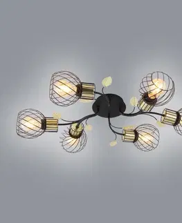 Moderné lampy do obývačky Stropné svietidlo 54113-6D Čierno-zlatá LW6