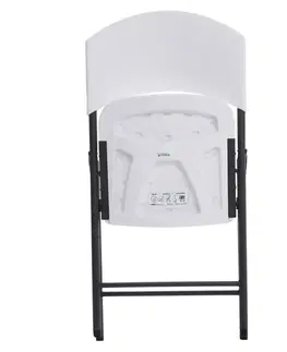 Záhradné kreslá a stoličky Skladacia stolička biela / čierna Dekorhome