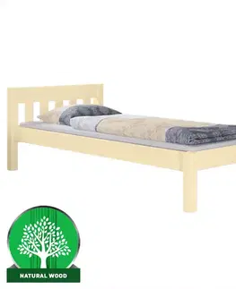 Drevené postele Posteľ Pino 100x200 borovica lak