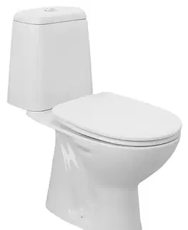 Záchody AQUALINE - RIGA WC kombi, dvojtlačítko 3/6l, spodný odpad, splachovací mechanizmus, biela RG801