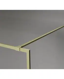 Sprchové dvere MEXEN/S - Kyoto-XF Sprchová zástena WALK-IN s rámom 70 x 202, dekor 10 mm, zlato kefovaná 800-070-104-55-30-X