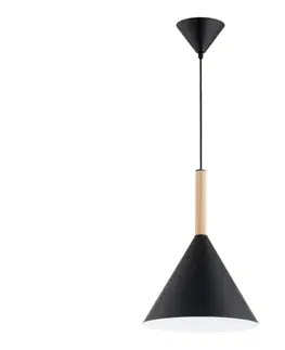 Svietidlá  Luster na lanku FUKS 1xE27/15W/230V čierna/béžová 61471