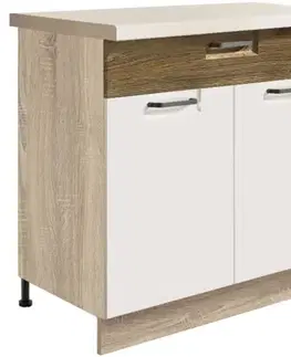 Kuchynské skrinky stojace Skrinka do kuchyne Favorit 6d Sonoma/White+Ribbeck