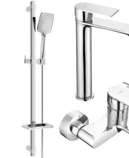 Sprchy a sprchové panely MEXEN/S - Royo DQ62 Set umývadlové a vaňové batérie s príslušenstvom, chróm 72213DQ62-00
