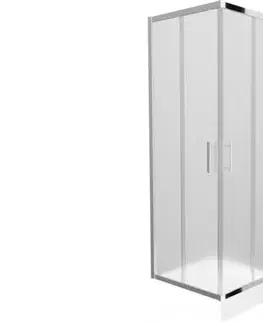 Vane MEXEN/S - Rio štvorcový sprchovací kút 70 x 70, dekor/mráz, chróm + vanička Rio, 860-070-070-01-30-4510