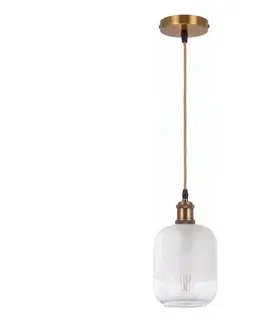 Svietidlá BRILAGI - Závesné LED svietidlo na lanku RETRO GLASS 1xE27/60W/230V priemer 14 cm zlatá/biela NSTK7779+AI0178
