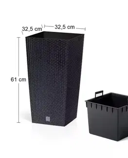 Kvetináče a truhlíky NABBI DRTS325 plastový kvetináč 32,5 cm antracit