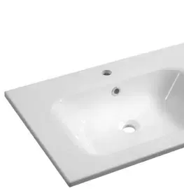 Sanitárna keramika SAPHO - ARECA umývadlo 141x51,5cm, liaty mramor, ľavé, biela AC141L