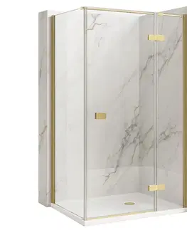 Sprchovacie kúty REA/S - Sprchovací kút Atlas 120x80 Brush Gold vpravo KPL-K4377
