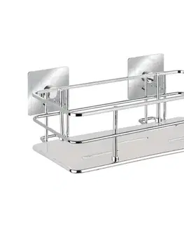 Svietidlá WENKO 23854800-Polica TURBO-LOC QUADRO ED. 24x14,5 cm nerezová oceľ/lesklý chróm 23854800