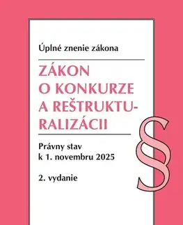 Občianske právo Zákon o konkurze a reštrukturalizácii, 2. vydanie, 11/2025