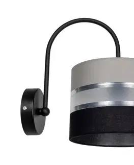 Svietidlá  Nástenné svietidlo CORAL 1xE27/60W/230V čierna/šedá 0410