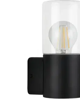 Svietidlá Briloner 320505TF - Vonkajšie nástenné svietidlo 1xE27/12W/230V IP44 čierna 320505TF