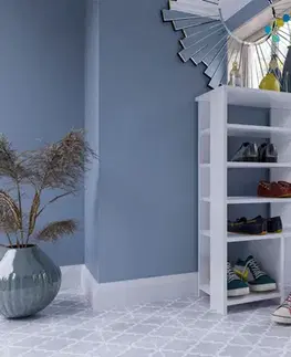 Botníky BRANKO policový regál na topánky, biely