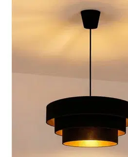 Svietidlá BRILAGI - Luster na lanku LUNETA 1xE27/60W/230V pr. 40 cm čierna/zlatá 8590828052180