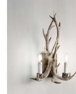 Svietidlá Ideal Lux - Nástenné svietidlo CHALET 2xE14/40W/230V parožie 115511