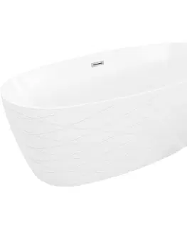 Vane MEXEN/S - Olea voľne stojaca vaňa vzor 170 x 80, biela, sifón a prepad chróm 52821708000-01