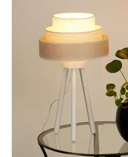 Lampy BRILAGI - Stolná lampa ALASKA LUNETA 1xE27/15W/230V šedá/krémová 608138