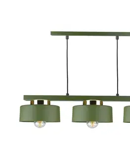 Svietidlá Keter Lighting Závesný luster na lanku IGNIA 3xE27/60W/230V zelená/zlatá 3387