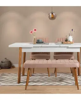 Jedálenské stoly Extendable Dining Table Santiago Masa Atlantic White