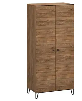 Šatníkové skrine Skriňa 2D Weil F dub  burgund