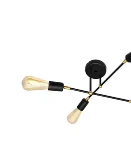 Svietidlá  Prisadený luster ROSETTE 4xE27/15W/230V čierna/zlatá W-P 1925/4 BK+GO