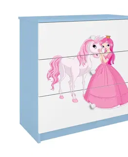 Komody so zásuvkami Detská komoda  Babydreams modrá – Princezná 2