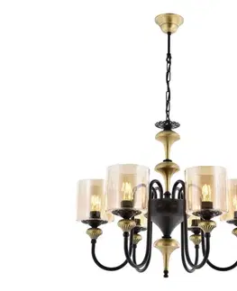 Svietidlá  Luster na reťazi BUSAN 6xE27/40W/230V zlatý 301AUR1128