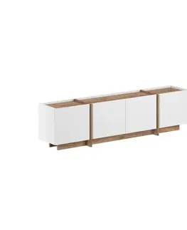 TV stolíky WON široký TV stolík, borovica Atlantic/biela