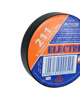 Predlžovacie káble  AP02C − Izolačná páska ELECTRIX 15mm x 20m čierna AP02C