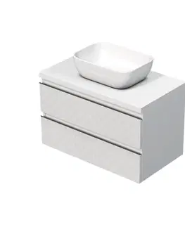 Kúpeľňový nábytok Kúpeľňová skrinka s krycou doskou SAT Cube Way 80x47,5x46 cm biela mat CUBE3D46802ZBKD CUBE3D46802ZBKD