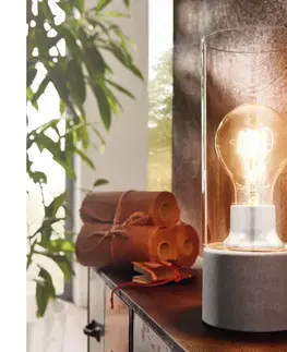 Lampy Eglo 94549 - Stolná lampa TORVISCO 1xE27/60W/230V šedá 94549