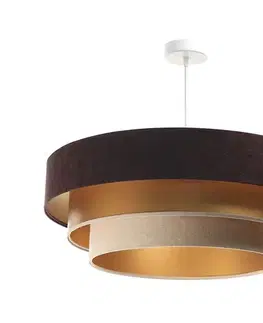 Svietidlá  Luster na lanku TRINITI 1xE27/60W/230V hnedá/zlatá/béžová 050-077-60