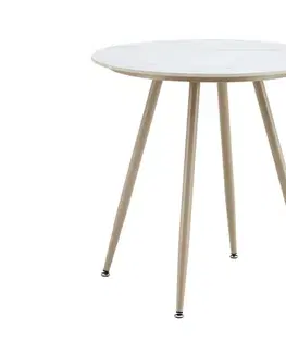 Záhradné stoly ROUND záhradný stôl 70 cm, biela/béžová