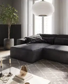 Rohové sedacie súpravy DELIFE Rohová pohovka Sirpio 230x155 cm imitácia kože vintage antracitová variabilné ležadlo