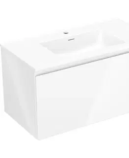 Kúpeľňový nábytok MEXEN/S - Orio kúpeľňová skrinka 90 cm s umývadlom Otis, 1 šuplík, biela lesk 91A10-09047-1-BF00-W18M00