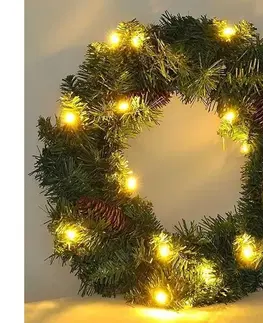 Vianočné dekorácie  1V239 - LED Vonkajší vianočný veniec 15xLED/3xAA IP44 1V239
